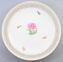 Herendi áttört nagy tál. Kézzel festett, jelzett, hibátlan d: 35 cm