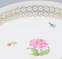 Herendi áttört nagy tál. Kézzel festett, jelzett, hibátlan d: 35 cm