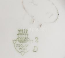 Zsolnay teás kanna és cukordoboz. Kézzel festett, jelzett, kopásokkal