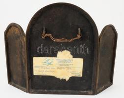 Szabolcs Péter (1942-): Erdély dicsősége. Három táblás bronz plasztika, Jelzett, zsűrizett, 23x29 cm...