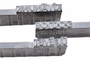 Tavaszy Noémi (1927-2018): 7 db fém nyomódúc-klisé, üdvözlő-meghívó témában. Jelzés nélkül. 1,5x4 és...