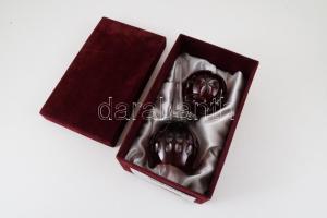 Kristály boros pohár és karácsonyfadísz készlet, eredeti díszdobozban.