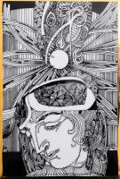 Hollóházi Szász Endre által tervezett mintával díszített porcelán plakett, sorszámozott 199/500 12x18 cm