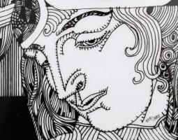 Hollóházi Szász Endre által tervezett mintával díszített porcelán plakett, sorszámozott 199/500 12x1...