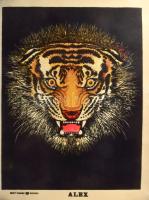 Alex tigris, plüsshatású poszter. Jelzett a plakáton. Apró lapszéli sérülésekkel. Feltekerve. 73x52 cm
