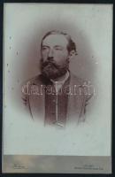cca 1910 Szakállas úr portréja, kabinetfotó a lőcsei (Levoča) Helios műteremből, 16,5x10,5 cm (Ritka!)