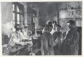 Jelzés nélkül: Kísérlet. Akvarell, karton. 20,5×30 cm