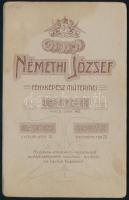 cca 1910 Pap portréja, kabinetfotó Németh József (Debrecen, M[áramaros]sziget, Ungár) műterméből, 16...