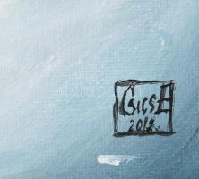 Olvashatatlan jelzéssel: A béke szigete. Akril, vászon. 50×70 cm. Dekoratív keretben