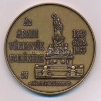 Bognár György (1944-) / Szepessy Tamás (1952-2007) 1999. "Az aradi vértanúk emlékére 1849 okt.6. - 1999 - MÉE Gyöngyösi Csoport" kétoldalas, nagyméretű bronz emlékérem (Az aradi vértanúk sorozat záróérme) (70,5mm) T:AU Adamo GS18 var.