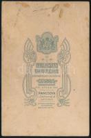 cca 1900-1910 Fiatal hölgy egészalakos portréja, kezében könyvvel, kabinetfotó a Kellermann Fivérek ...