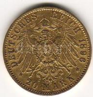 D. Reich/Poroszország 1896 20M 7,965g  arany II. Wilhelm T:3+ aranyáron !