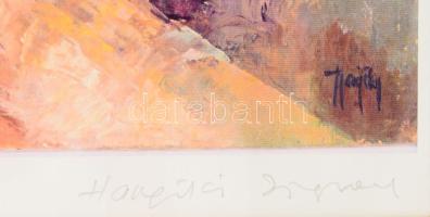 Hargitai Zsigmond (1942-2004): Színes hegyek. Xerográfia, papír, jelzett, számozott (10/50). Üvegeze...