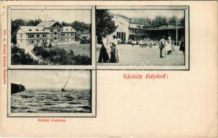 Siófok, Balaton, Központi szálloda és vendéglő, részletek. Divald Károly 209. sz. (kis szakadás / small tear)