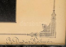 R. Dudás Kálmán, XIX. sz. vége: Renaissance, 1891. Tus, papír. Jelzett. Üvegezett, kissé sérült fake...