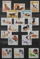 Macska és kutya motívum összeállítás, kevés egyéb más állattal 8 lapos Philux berakóban, benne sorok...