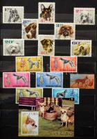 Macska és kutya motívum összeállítás, kevés egyéb más állattal 8 lapos Philux berakóban, benne sorok...