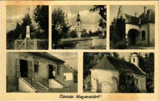 Magyaratád, templom, Országzászló, kápolna, Barta Emil kastélya, Hangya szövetkezet kocsmája, üzlete és saját kiadása (fl)
