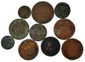 1800-1864. 1kr-6kr Cu (10db) T:F,VG