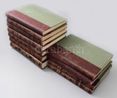 A Műveltség Könyvtára. 11 kötet. Bp. 1905-1910. Athenaeum. Aranyozott félbőr kötésben. Kisebb nagyobb kopásokkal