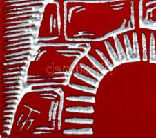 Tavaszy Noémi (1927-2018): Vár bástyával. Fém nyomódúc-klisé. Jelzett a dúcon. 12x8,5 cm