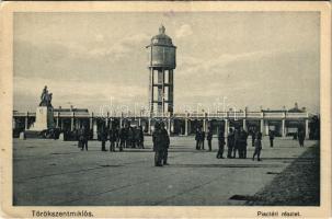 Törökszentmiklós, Piactér, víztorony. Kongorácz János kiadása (kis szakadás / small tear)