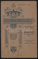 cca 1910 Elegáns fiatal lány portréja, kabinetfotó a budapesti Hunnia műteremből (a verzón nyomdahib...