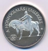 Fritz Mihály (1947-) 1996. "A honfoglalás emlékére - MÉE / 896-1996" kétoldalas, peremen jelzett Ag emlékérem kapszulában (36,41g/0.925/42,5mm) T:PP, kis patina / oxidpöttyök Adamo BP43
