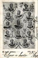 1899 Arad, 13 aradi vértanú... 1849. október 6. Kurcz és Társa, Goldfaden / The 13 Martyrs of Arad (fl)