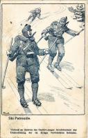 1915 Ski-Patrouille. Druck F. Kaiser, Verlag Josef Dietl / WWI German military art postcard, ski patrol (r)
