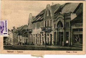 Tasnád, Piata / Fő tér, Goldberger, Keller Pál üzlete. Lövinger kiadása / main square, shops (EK)