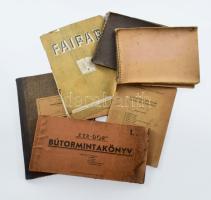 6 darab bútormintakönyv és bútorral kapcsolatos könyv, vegyes állapotban, közte viseltes.