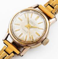 Candino svájci női karóra, mechanikus, 17 köves, aranyozott fém szíjjal, működik, d: 2 cm