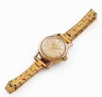 Candino svájci női karóra, mechanikus, 17 köves, aranyozott fém szíjjal, működik, d: 2 cm