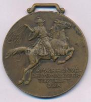 1929. "A Magyar Királyi Honvédelmi Miniszter Tiszteletdíja / Népies Lovasverseny - Budapest - 1929. június 1." bronz emlékérem füllel (45mm) T:XF