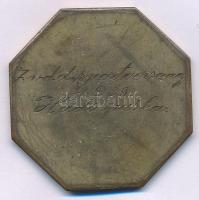 1925. "M. KIR. 7. HONV. VDDR. VERSENYDÍJA" aranyozott, nyolcszögletű bronz díjérem füllel,...