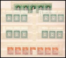 70 db bélyeg dupla fogazással + 3 db bélyeg festékcsíkkal, nagyalakú berakólap mindkét oldalán