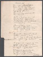 ca 1890 Petőfi Sándor: Nemzeti Dal. c verse kéziratának facsimile másolata, hozzá papírszakértői szakvélemény 8 oldalon, a kézirat azonosításával és történelmi háttérrel.