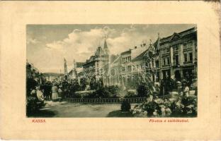 1911 Kassa, Kosice; Fő utca a szökőkúttal. W.L. Bp. 6208. / main street, fountain (fl)