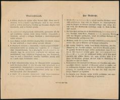 1869 Táviratfeladási vevény Pestről Tolnára