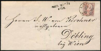 1873 Réznyomat 5kr levélen, "POSTA INDULÁS UTÁN" bélyegzéssel, "NEMESVID / SOMOGY M." - "DÖBLING"