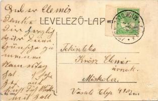 Fülek, Filakovo; látkép a várral, szálloda, Klesz Márton üzlete. W.L. Bp. 5962. / Filakovsky hrad / ...