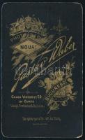 cca 1880 Fiatal hölgy portréja, keményhátú fotó Gustav Waber bukaresti műterméből, 10,5×6,5 cm
