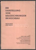 Knöll, Karl - Schönemann, Karl: Die Darstellung von Bauzeichnungen im Hochbau. Für Schule und Praxis. Görlitz-Biesnitz, é.n. [1932?], Hans Kretschmer, VIII+100 p.+ 2 (kihajtható) t. Számos szövegközti és egészoldalas ábrával illusztrálva. Német nyelven. Kiadói papírkötés, sérült gerinccel, a kihajtható mellékleteken szakadásokkal.