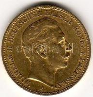 D. Reich/Poroszország 1899 20M 7,965g  arany II. Wilhelm T:3+ aranyáron !