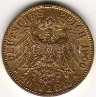 D. Reich/Poroszország 1900 20M 7,965g  arany II. Wilhelm T:3+ aranyáron !