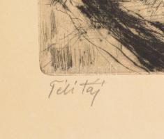 Remsey Jenő (1885-1970): Téli táj. Rézkarc, papír, jelzett, kartonra kasírozva, 29x20 cm