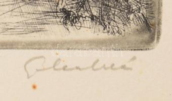 Gy. Molnár István (1933-2010): Kocsi. Rézkarc, papír, jelzett, kartonra kasírozva, apró foltokkal, 2...