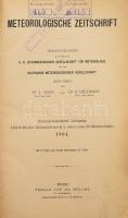 1904 Meteorologische Zeitschrift. Herausgegeben im Auftrage der k. k. Österreichischen Gesellschaft für Meteorologie und der Deutschen Meteorologischen Gesellschaft. Redigiert von Dr. J. Hann und Dr. G. Hellmann. XXI. Jahrgang. Wien, 1904, Ed. Hölzel, XXXIX+(1)+584 p. Német nyelven. Aranyozott gerincű félvászon-kötésben, kissé kopottas borítóval, a gerincen kis sérüléssel, belül jó állapotban, régi intézményi bélyegzőkkel.