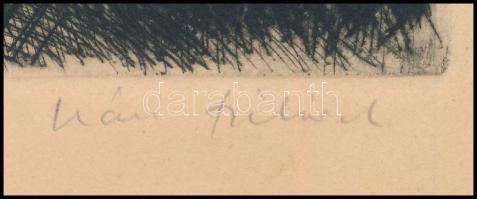 Iván Szilárd (1912-1988): Balatoni fények. Rézkarc, papír, jelzett, 25x34 cm